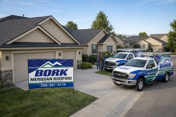 Completed residential roof replacement in Meridian