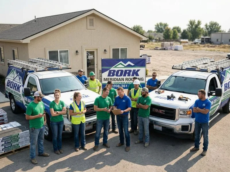 Bork Meridian Roofing team at their Meridian, Idaho office